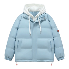 冬季连帽假两件小标保暖防风棉衣面包服外套男女同款XY2273-P65，男装棉衣，星座717