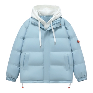 冬季连帽假两件小标保暖防风棉衣面包服外套男女同款XY2273-P65图片