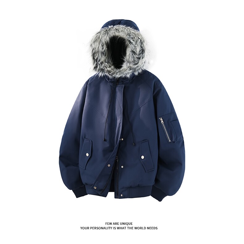 [现货]夹棉加厚连帽棉衣毛领保暖工装派克服5D1197-TP115198,男装棉衣,电商A102