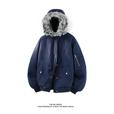 [现货]夹棉加厚连帽棉衣毛领保暖工装派克服5D1197-TP115198，男装棉衣，电商A102