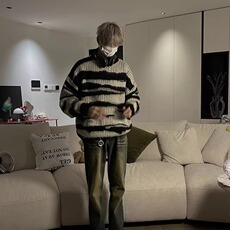 ！实物图片效果潮牌刷毛马海毛宽松百搭毛衣MY088-P53，男装针织衫/毛衣，星座313A(原308A-2)