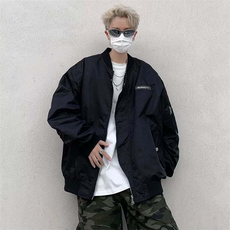 美式潮牌复古飞行员棒球服夹克男女春秋街头J866P75,男装夹克,星座1116-2