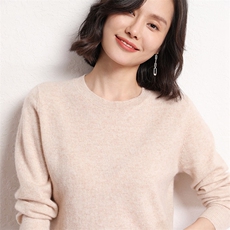 秋冬新款时尚潮流纯色圆领8色可选女柔软舒适，女装羊毛衫，艾米娇羊绒