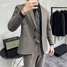 秋冬款男士轻熟微阔简约时尚休闲毛呢西服单西外套A415-668-P135，男装西服，电商A355（原A415）