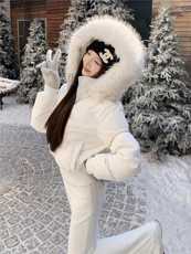 新款现货2181-P335=K469白鸭绒90绒配高仿毛领可脱卸，女装羽绒服，然然