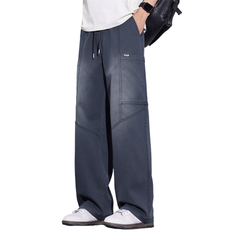 男士裤子春夏款高级感潮牌宽松直筒显高拼接工装裤男款Z2606-P55,男装工装外套,星座509