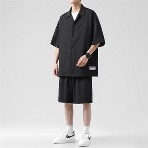 美式短袖衬衫男士夏季新款休闲痞帅穿搭一整套TZ002-特批-58图片