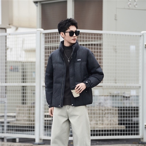3777-M-3XL-P205标50绒社会小伙男士休闲立领百搭保暖羽绒服图片