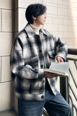 毛呢大衣oversize宽松大口袋呢子韩版潮男士夹克A071-JK107-P108，男装夹克，电商A071