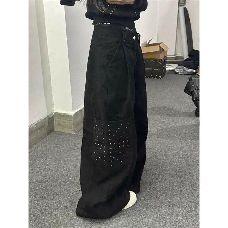 【现货】美式复古街头黑色铆钉工装裤Y33125P59,男装工装外套,星座1112-1