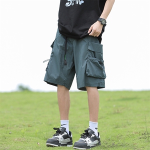 工装短裤男夏季薄款潮牌美式宽松日系运动中裤机能休闲五分裤图片