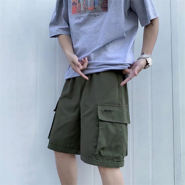 夏季工装短裤港风宽松休闲百搭潮流男ins潮牌五分裤K2481-P26,男装休闲裤,星座512-2