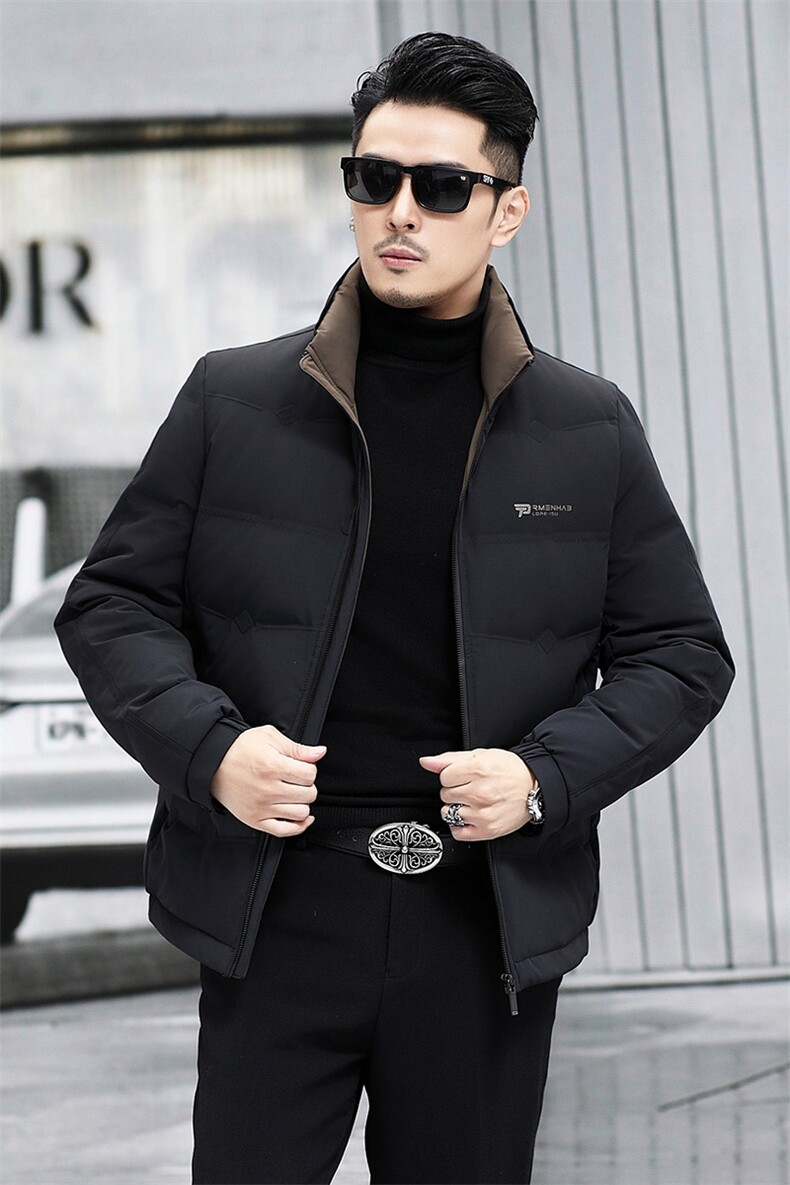 M88501-12钱塘2020-3新款简约冬季厚款时尚中年男士羽绒服P193,男装羽绒服,钱塘207-3
