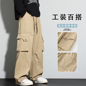 2025秋季美式工装潮牌青少年休闲裤男宽松直筒运动裤K6687-P45图片