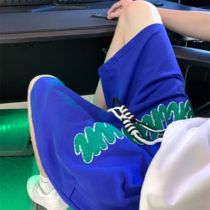 1港风大码M-5XL中性风短裤女男士中裤男潮流五分裤DK7713P37控49图片