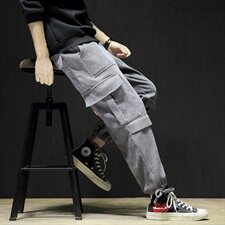 20秋季新款日系黑墙大码工装灯芯绒潮流宽松休闲裤K1016-P45，男装休闲裤，电商A009A（原A058A）