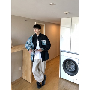 港风花型长袖衬衫男大码情侣风衬衫男长袖衬衣男CS7714P60图片
