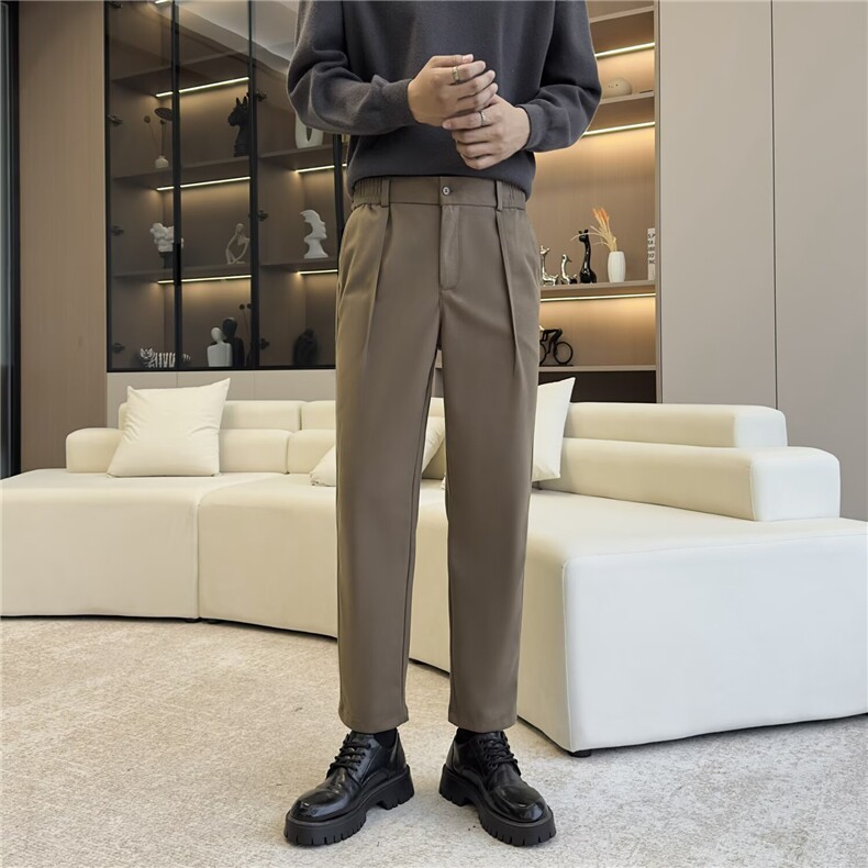 毛呢西裤男冬季好莱坞商务直筒休闲长裤，男装西裤，星座410-6（原星座1304-1）