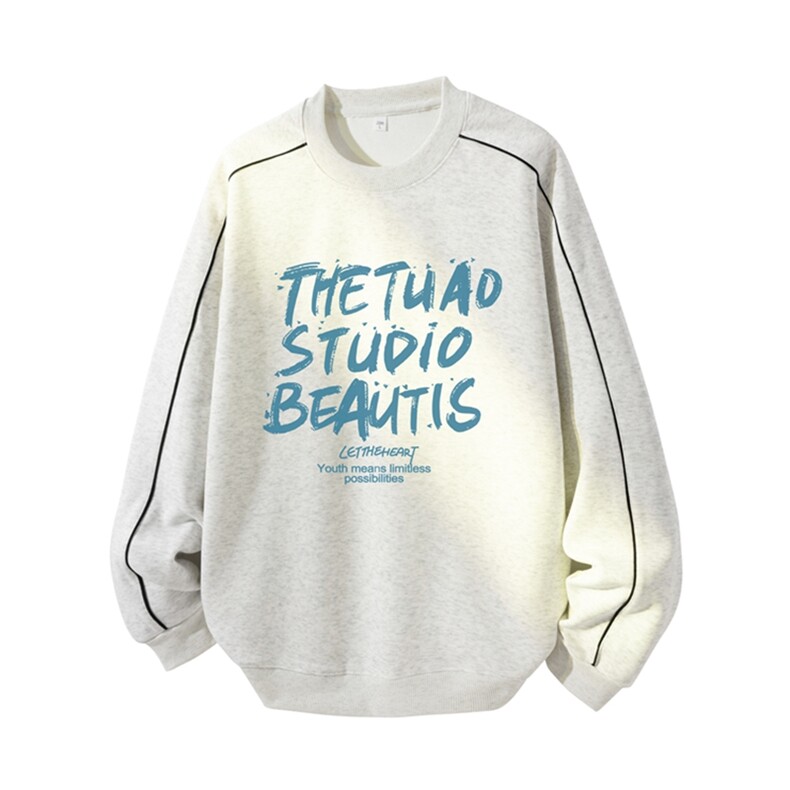 得物供货、复合重磅420克现货圆领卫衣宽松HD019-1-YLT25292-P35，男装卫衣，电商019-1