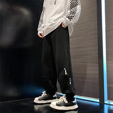 卫裤男春季新款潮流宽松高街ins休闲裤帅气运动束脚裤子K3337-P39，男装休闲裤，星座412-3