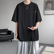 超大码金属标手工设计肌理感短袖T恤8XL-M垂感冰丝半袖DX1220/P38，男装T恤，电商B238