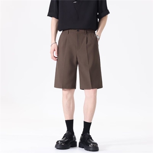 夏垂感西装短裤男宽松休闲短裤男外穿五分短裤韩版中裤K6442-P37图片