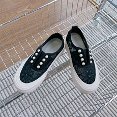 2024新款厚底渔夫鞋夏季一脚蹬女鞋休闲百搭小白鞋女平底透气单鞋，女鞋休闲鞋，电商A223
