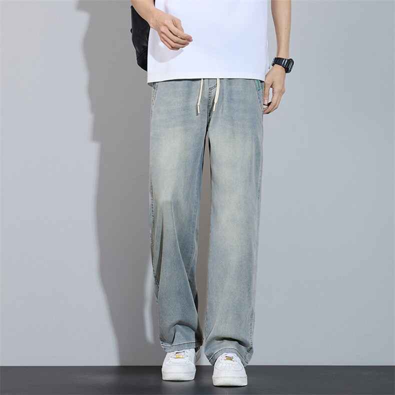 莱赛尔天丝牛仔裤男2025新款夏季薄款宽松透气阔腿裤子K2539-P50,男装牛仔裤,星座610（原A335）