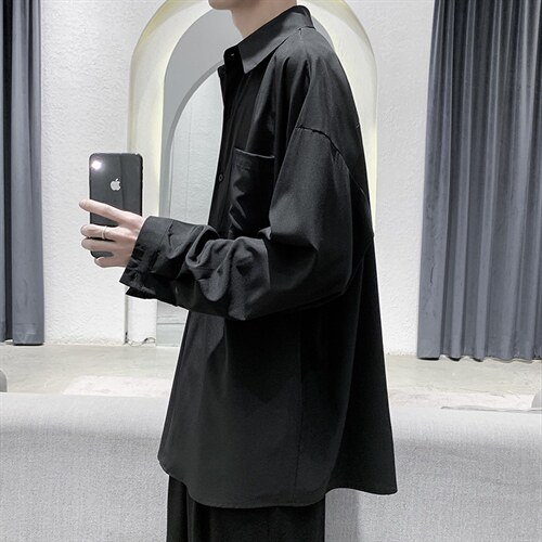 现货夏款港风纯色长袖方领男衬衫电商基地服装城D201-DM13-P40,男装衬衫,电商D321-1