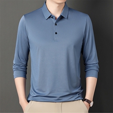 男士polo衫长袖t恤男春秋季打底衫翻领体恤商务男衣服，男装Polo衫，电商B212（原钱塘6029）