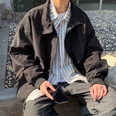 翻领夹克男ins春秋棒球服宽松情侣bf百搭外套男潮流633P55，男装夹克，星座410-2