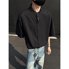 现货夏新韩潮短袖衬衫小众解构肌理感裂纹打底T恤男513DC3534P35，男装T恤，星座513