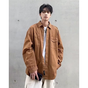 流行衬衫男长袖日系潮牌ins痞帅衬衣L春秋季百搭宽松学生外套图片