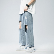 k729-p48-控68M-5XL美式高阶黄泥拉链宽松大码牛仔裤cityboy，男装牛仔裤，星座116