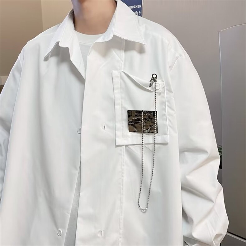 春夏季新款衬衫潮流慵懒男方领宽松型衬衫C2007P40,男装衬衫,星座1116-2