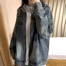 美式复古牛仔外套新款韩系宽松设计感小众立领夹克JY8088-P45，男装工装外套，星座208-5