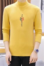 冬季半高领双面绒刺绣虎头卫衣男加绒加厚保暖打底衫长袖黄332P28，男装卫衣，星座1207