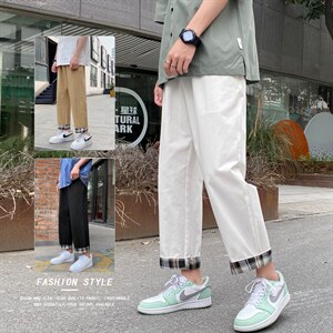 夏新款宽松直筒清凉裤脚条纹休闲裤男k615-特批35，男装休闲裤，星座718-1