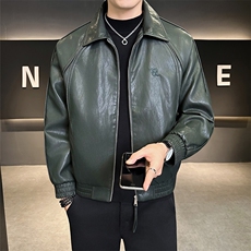 2025新款秋季皮衣外套男美式复古潮牌机车服皮夹克A313-8825-P145，男装皮衣，电商A313