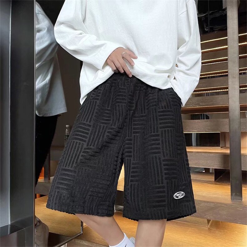 五分裤男韩版潮流2023夏季新款ins宽松纯色高街帅休闲裤K1696-P32,男装休闲裤,星座412-3