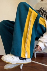港风条纹休闲裤男宽松直筒拖地裤卫裤KP612P50，男装休闲裤，星座1204-3