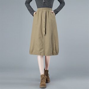 2021秋冬新品纯棉半身裙松紧腰305款,女装半身裙,秋牧寒烟