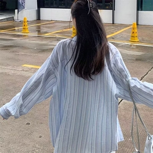 TC485-P45港风ins宽松衬衣潮流百搭休闲长袖衬衫图片