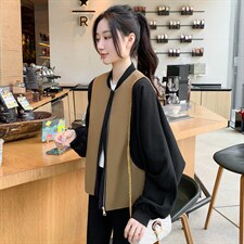 拼接撞色棒球服外套女秋季新款2022百搭休闲拉链开衫夹克短上衣潮，女装短外套，辉之琳