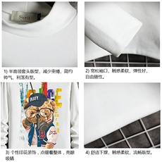 BT40211-P30加绒款-P40半高领长袖t恤男大码内搭打底衫男网格，男装T恤，电商A040A