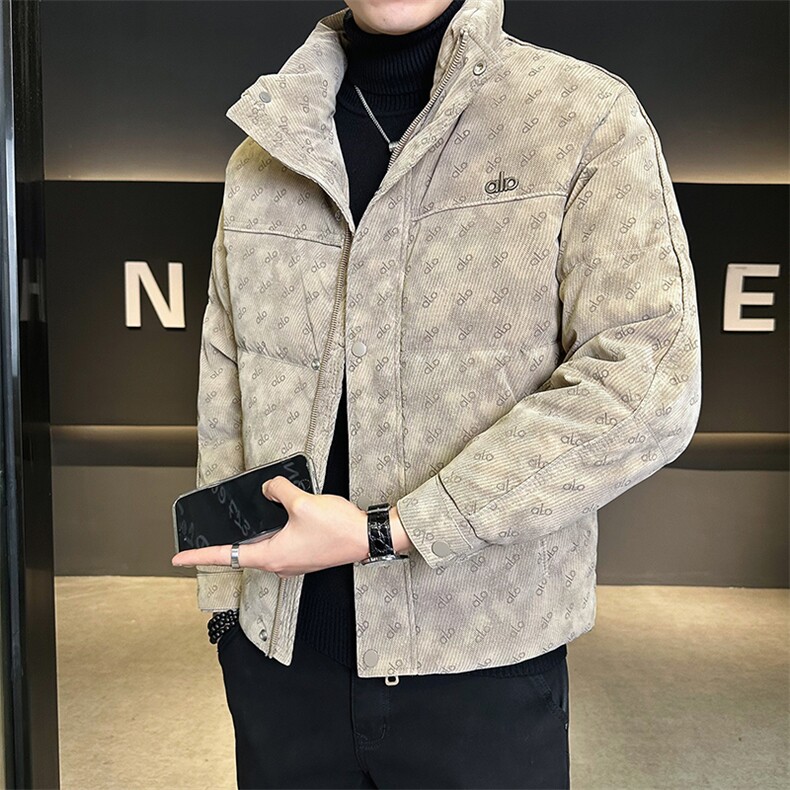 标50羽绒服男白鸭绒保暖外套PU皮字母印花上衣B317/Y539/P215,男装羽绒服,电商B317