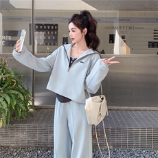 新品~休闲套装打底背心卫衣阔腿裤三件套28639-P169-K278，女装套装/套裙，2B076
