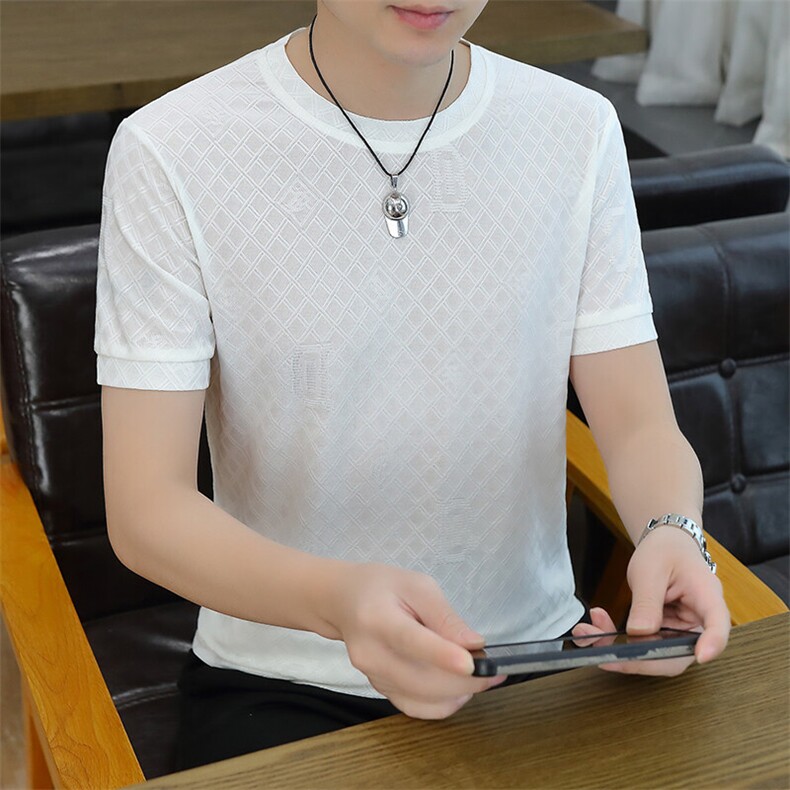 夏季新款现货主推不断货男士商务休闲百搭简约圆领短袖T恤7818P25,男装T恤,电商B226-2（原B217-2）