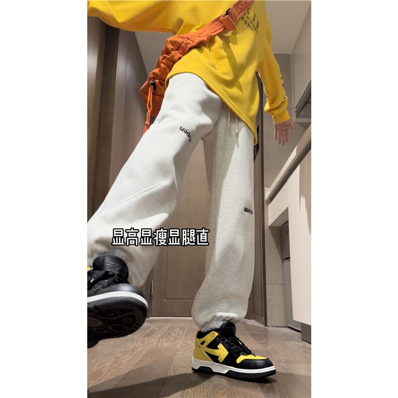 抖音品质春季新款潮流宽松字母刺绣运动卫裤B315-K23497-p55控78图片