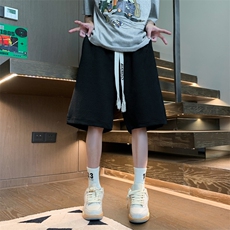 夏男短裤华夫格条纹宽松直筒五分短裤D256P35，男装牛仔裤，星座1013-1